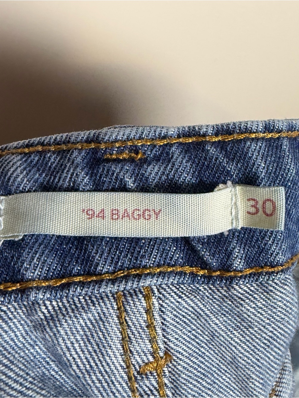 Levi’s ‘94 Baggy Cargo Jeans Womens Size 30 Loose Blue Pocket Grunge Cinch Hem - Picture 6 of 8